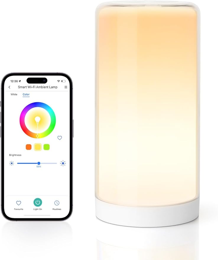meross Smart Table Lamp, Bedside Lamp, Compatible with Apple HomeKit, Siri, Amazon Alexa and SmartThings, Tunable White an...