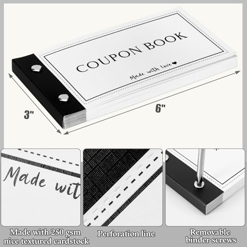 JULEASEL Personalized Coupon Book - 30 Blank DIY Vouchers for All Occasions, Thoughtful Gift for Mom, Grandma, Wife, Girlf...