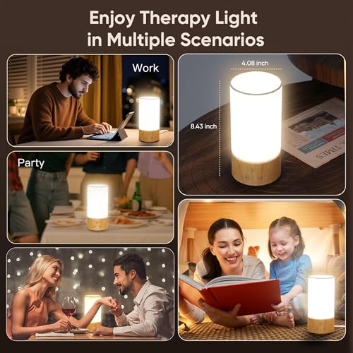 Caromolly Light Therapy Lamp, Happy Lamp 10,000 LUX UV Free with 3 Color Temperature & 5 Brightness Level, Full Spectrum L...