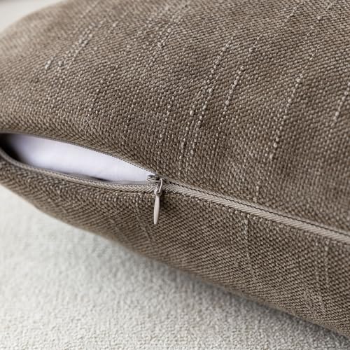 Foindtower Pack of 2 Soft Textured Throw Decorative Pillow Covers Square Accent Solid Cushion Cover Cozy Farmhouse Pillow ...