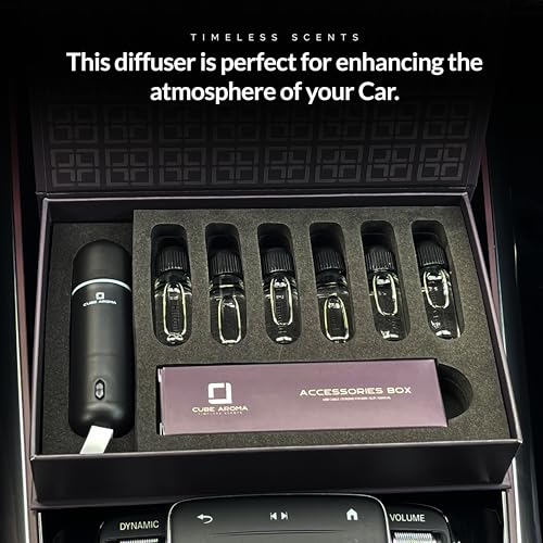 Cube Aroma CA-06 Black Diffuser - Aromatherapy Diffuser - Compact Essential Oil Fragrance Diffuser - 2 Modes - Auto Power ...