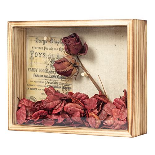 Increased Fire Shadow Box Frame 8x10 Shadow Box Display Case with Linen Back of Awards Memorabilia Flower, Pictures, Keeps...