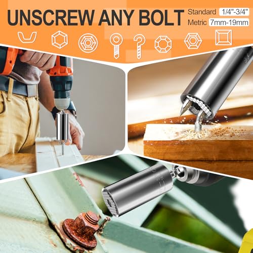 Fathers Day Dad Gifts from Daughter Son Wife Super Universal Socket Tools Gifts for Men, Grip Set with Power Drill Adapter...
