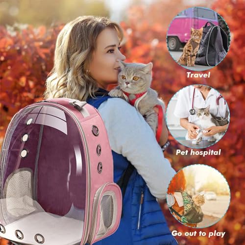 Cat Backpack Carrier, Pet Cat Carrier with Ventilated Design for Carrying Puppy Cats, Pet Carrier Backpack for Traveling/H...
