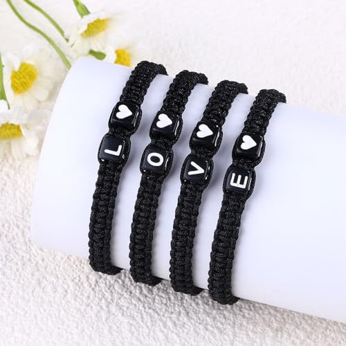 Father's Day Gifts Matching Couple Bracelets Letter Initial Bracelet for Men Women Cute Anniversary Gifts Mother Father So...