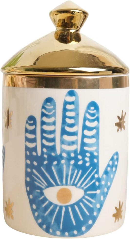 Beccalame Big Eye Aromatherapy Candle Jar With Lid Ceramic Makecup Cotton Swab Holder Home Deocrative Bottler, Home Firepl...
