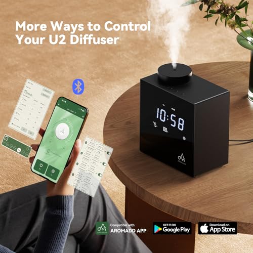 2026 Smart Waterless Diffuser, 2000 Sq.Ft Cold Air Scent Diffuser with Clock & Environmental Display | 7 Fragrance Levels,...