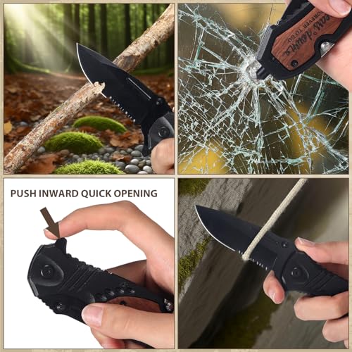 Leriton 2 Years Anniversary Keepsake Gifts for Him Men Husband Engraved Pocket Folding Knife with Wood Box Tin Anniversary...