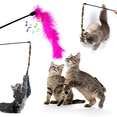AILUKI 35 PCS Cat Toys Kitten Toys Assortments,Variety Catnip Toy Set Including 2 Way Tunnel,Cat Feather Teaser,Catnip Fis...
