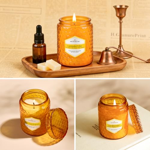6 Pack Natural Soy Wax Jar Candles for Home, Scented Aromatherapy Gift Set for Women, 33 oz 240 Hour Long Lasting Candles ...