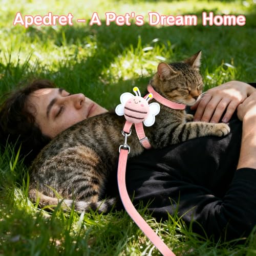 Cat Harness and Leash Set - Escape Proof Adjustable Soft Vest for Cats, Breathable Comfortable Kitten Harness for Outdoor ...