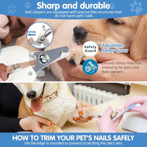 Aglads 3PCS Cat Rabbit Bunny Dog Grooming Kit, Self-Cleaning Slicker Cat & Dog Brush for Shedding, Fine-Needle Comb, Pet N...