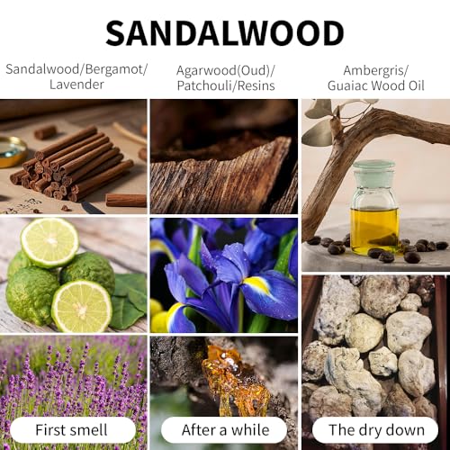 SVECKE Sandalwood Scented Candle 7oz Soy Wax Jar Candle Long Burning Aromatherapy Candle for Home Bedroom Gift for Women M...