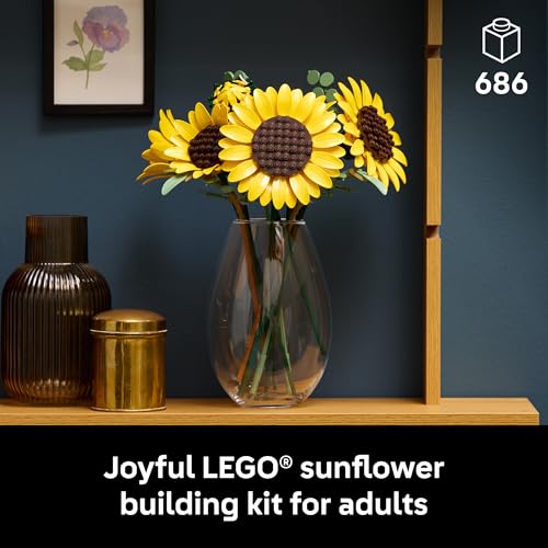 LEGO Botanicals Sunflower Bouquet Building Set for Adults, Ages 18+ - Gifts for Mothers Day - Artificial Flowers for Home ...