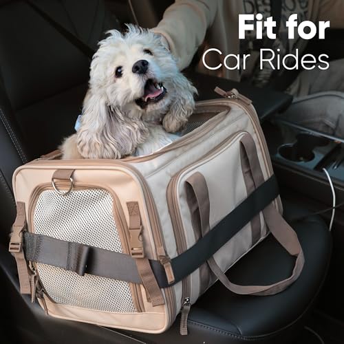FUKUMARU Cat Carrier with Wheels, 18x11x11 Expandable Soft Cat Travel Carrier, Airline Approved Dog Carrier, Sturdy Rollin...