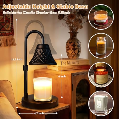 Adjustable Candle Warmer Lamp with Timer: Mothers Day Gifts Lamp fits All Candle Jar Home Decor - Wax Warmer for Scented W...