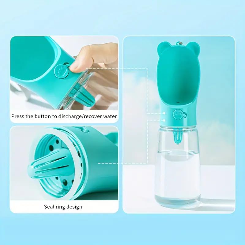 Outdoor Water Bottle for a Dog, Portable pet Water Bottle with Food Container, Leak Proof Dog Travel Water Bottle, Dog Wat...