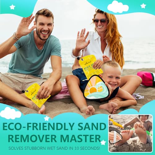Triangle Sand Remover for Beach Sandproof Cleaner Eraser Essential Travel Wipe Off Mitt Duster Brush Cup Holder Game Toy S...