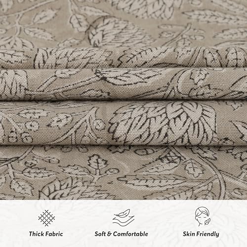 Handmade Block Print 100% Thick Cotton 20 x 20 inch Throw Pillow Cushion Cover with Zipper - Pillowcase for Bedroom, livin...