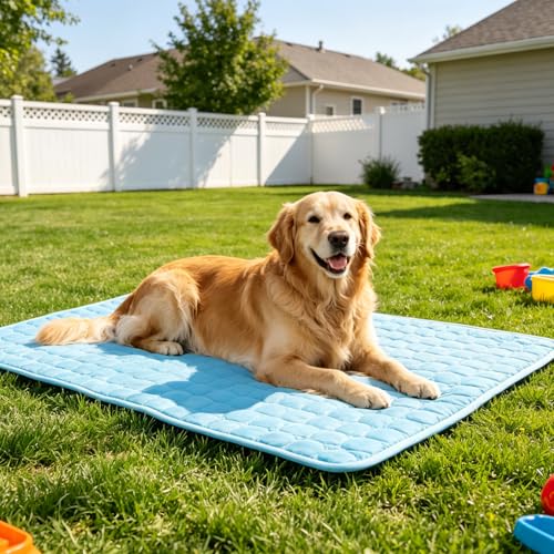 Dog Cooling Mat, Upgraded Arc-Chill Cooling Mat for Dogs Q-Max>0.4, Washable Dog Cooling Pad, Non-Slip Portable Cooling Pa...