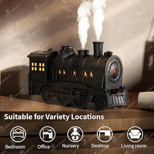 Diffuserlove Train Diffuser 300ML Essential Oil Diffuser Cool Mist Humidifier Aroma Diffuser with Night Light for Bedroom ...