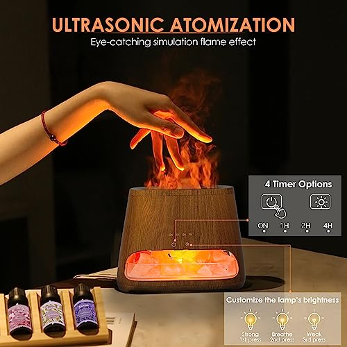 SALKING 2-in-1 Himalayan Salt Lamp Diffuser, Cool Mist Humidifier, Aromatherapy & Himalayan Salt Therapy, 100% Pure Himala...