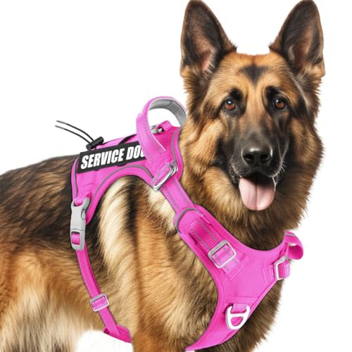 BARKBAY Service Dog Vest Tactical Dog Harness Medium Large Sized Dog No Pull Adjustable Dog Harness Reflective K9 Working ...