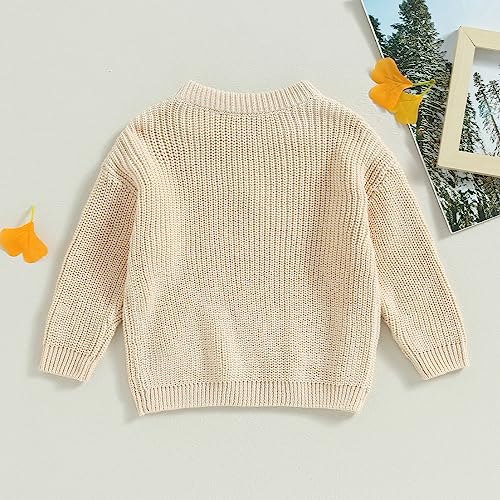 Afunbaby Baby Girl Boy Knit Sweater Blouse Pullover Sweatshirt Warm Crewneck Long Sleeve Tops for Infant Toddler