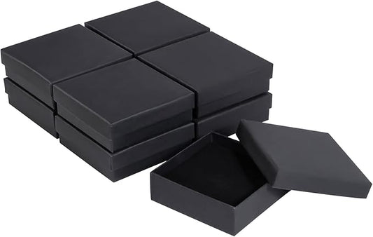 Sdootjewelry Black Jewelry Boxes Bulk 12 Packs, Jewelry Gift Box with Foam, Small Jewelry Boxes for Gifts, 3.5'' × 3.5'' ×...