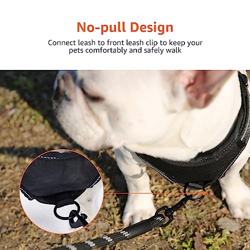 Amazon Basics No-Pull Dog Harness, Adjustable Soft Padded Vest with Reflective Stripes, Large, Black