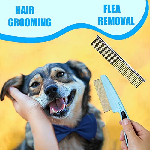 MASTER QUEEN Dog Brush Grooming Kit 5PCS - Dog Brush for Shedding,Puppy Brush and Flea Comb for Dogs, Slicker Brush Comb a...