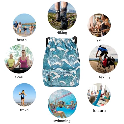 Risefit Waterproof Drawstring Bag, Gym Bag Sackpack Sports Beach Backpack for Men Women