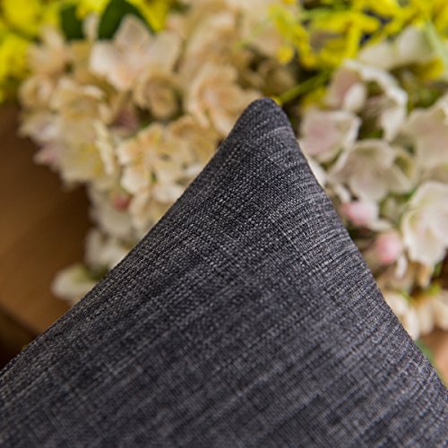 Jeanerlor Pack of 2 Decor Burlap Natural Style Lined Linen 18x18 inch Throw Pillow Cases Cushion Cover for Living Room/Chr...