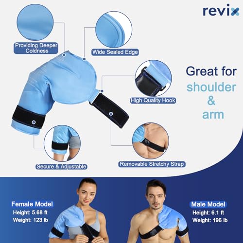 REVIX Shoulder Ice Pack for Rotator Cuff Cold Therapy, Arm Gel Ice Pack for Injuries Reusable, Flexible Cold Compression W...