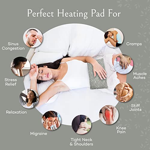 SacksyThyme Microwave Heating Pad for Cramps, Back, Neck, Shoulders, Leg Pain - Reusable Heat Pack, Hot Moist Microwavable...