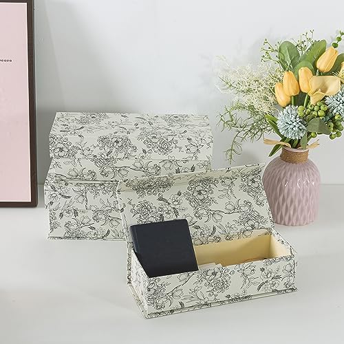 Soul & Lane Decorative Storage Boxes with Lids, Set of 3 Cardboard Boxes for Home Décor and Documents, Memory Organizers f...