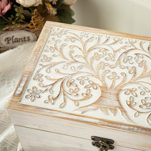 MODE HOME 3 Piece Tree of Life Carved Wooden Keepsake Boxes with Lids, Decorative Storage Boxes for Home decor, Trinket Bo...