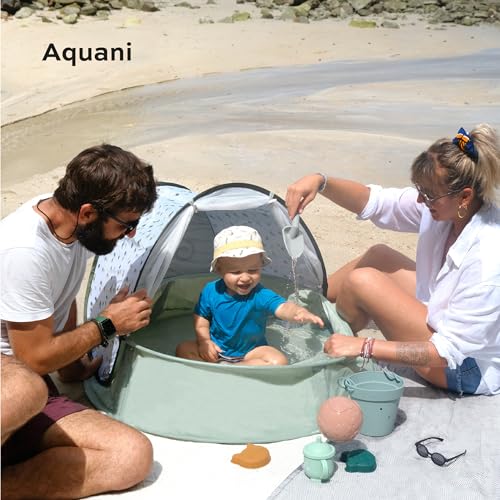 Babymoov Aquani 3-in-1 Infant & Baby Beach Tent & Pool, UV Protection Sunshade, Pop-Up Play Area & Portable Outdoor Paddli...