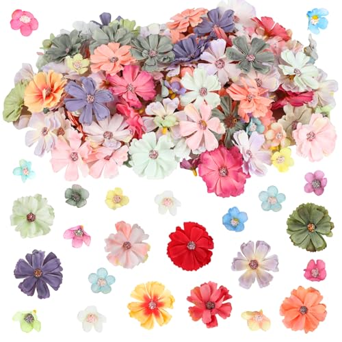 FOIMAS 150pcs Mini Faux Flower for Crafts,Artificial Flower Heads Daisy Peony Flower Decor for Craft Garland Wedding Home ...