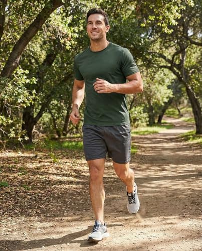 Real Essentials 5 Pack: Men’s Mesh Short Sleeve Crew Neck T-Shirt - Workout Gym Active Athletic Tee (Big & Tall Available)
