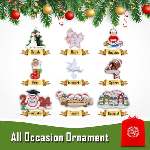 MAXORA Personalized Mitten Family of 11 Christmas Tree Ornament 2025 Family Tradition Christmas Keepsake Gift Collection f...