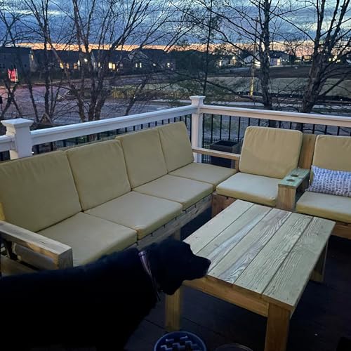 Sqodok Patio Cushion Covers 18x18 Waterproof Outdoor Cushion Covers Replacement 2Pack Patio Cushion Seat Slicovers with Ti...