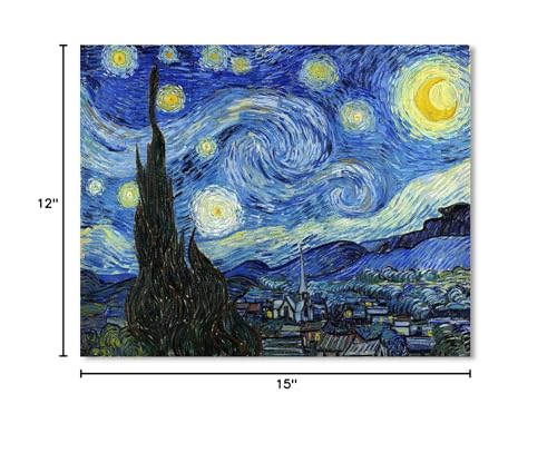 Van Gogh Canvas Wall Art: Starry Night Landscape Painting Picture Reproduction Room Decor - Famous Art Prints Modern Artwo...