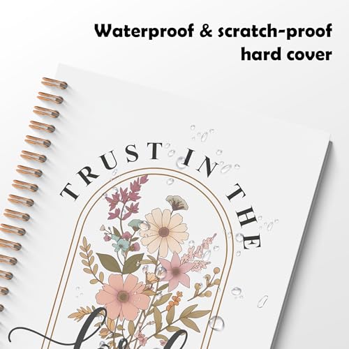 ROXMART Christian Floral Spiral Notebook, Proverbs 3:5 Bible Journal, Christian Gifts for Women, Trust in the Lord with Al...