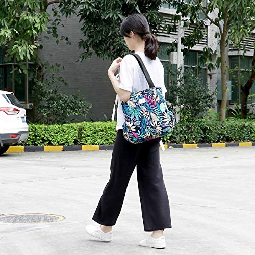 KAMO Floral Tote Bag - Waterproof Lightweight Handbags Travel Shoulder Bag for Hiking Yoga Gym Swimming Travel Beach