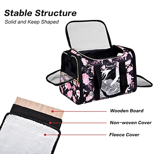 Petmolico Cat Carrier Soft-Sided Pet Bag for Small Medium Cats Puppies 16LBs - Airline Approved Pet Travel Carrier 3 Open ...
