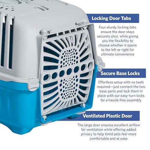 MidWest Homes for Pets Spree Travel Carrier - Hard-Sided Dog & Cat Carrier, Small Pet Travel Crate with Handle, Ventilated...
