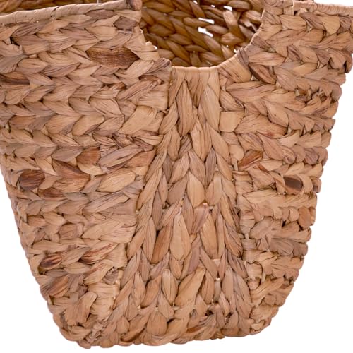 Household Essentials ML-4002 Tall Water Hyacinth Wicker Basket with Handles | Natural, Brown, Natural