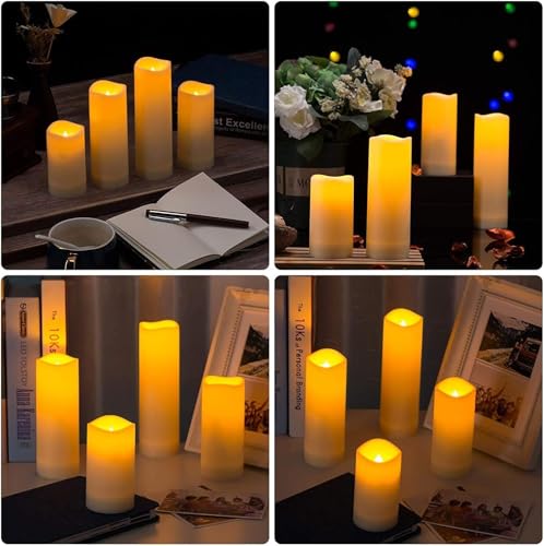 CAKETYCG Flameless Candles with Remote Control Waterproof Outdoors & Indoors, Battery Candles with Remote Timer, Decorativ...