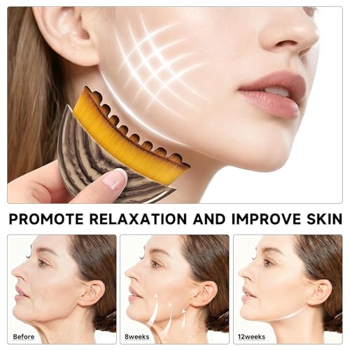 Facial Lymphatic Drainage Brush, Contour Face Massager for Chin & Neck, Soft Bristles for All Skin Types, Ergonomic Beauty...